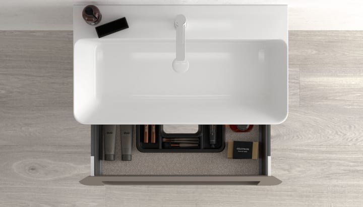 Mueble de baño con encimera de madera hidrófuga Avila Dos Novus Detalle 4