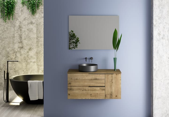 Mueble de baño con encimera de madera Bruntec Coban Principal 1