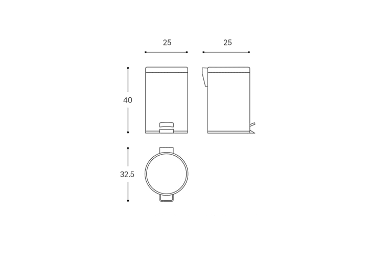 Papelera de baño Cosmic Architect Croquis 3