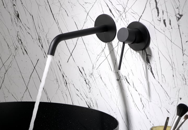 Pack grifo de lavabo empotrado Milos Imex + Válvula click-clack Ambiente 8