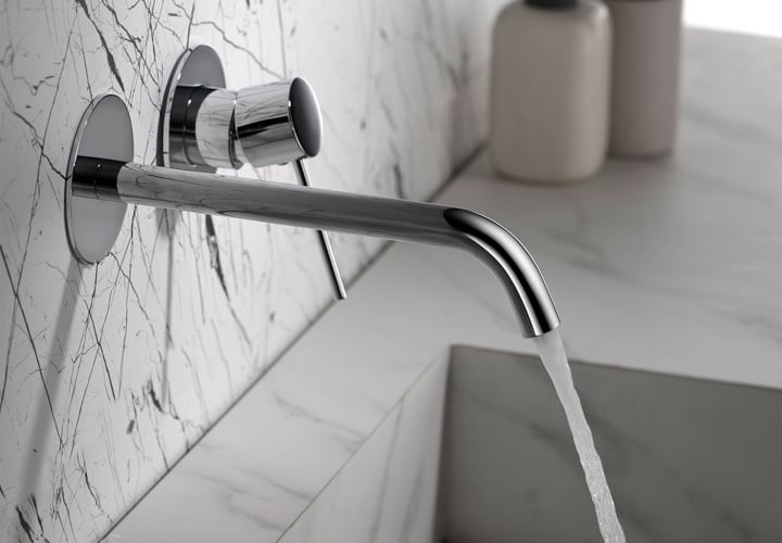 Pack grifo de lavabo empotrado Milos Imex + Válvula click-clack Ambiente 10