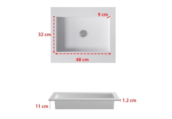 Lavabo suspendido Bruntec Padova Croquis 1