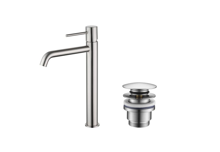 Pack Grifo de lavabo caño alto Imex Monza + Válvula click-clack Principal 5