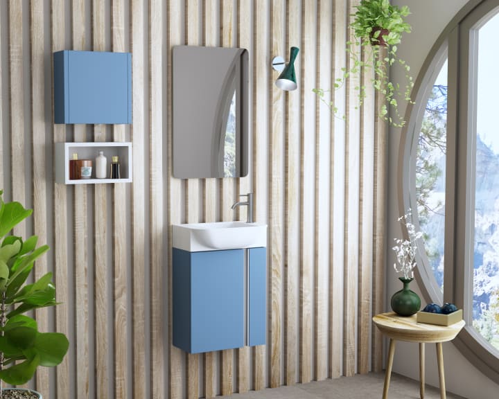 Conjunto mueble Coycama de baño fondo reducido 22 cm Versa Principal 2