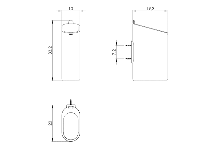 Papelera de baño Cosmic Flat Croquis 11