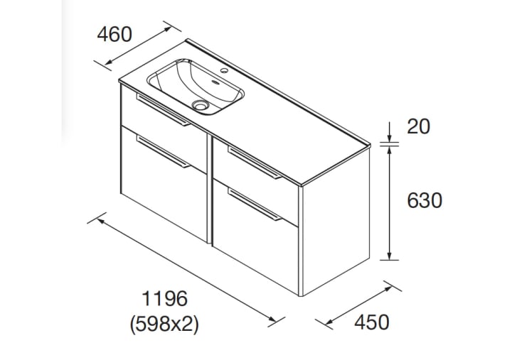Conjunto mueble de baño Salgar Luva Croquis 6