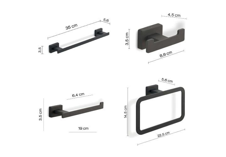 Conjunto de accesorios de baño Gedy Atena Croquis 7