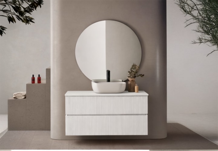 Conjunto mueble de baño con lavabo sobre encimera Sanchis Etna Principal 1