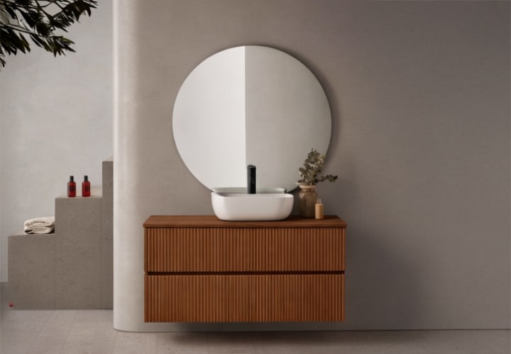 Conjunto mueble de baño con lavabo sobre encimera Sanchis Etna Principal 2