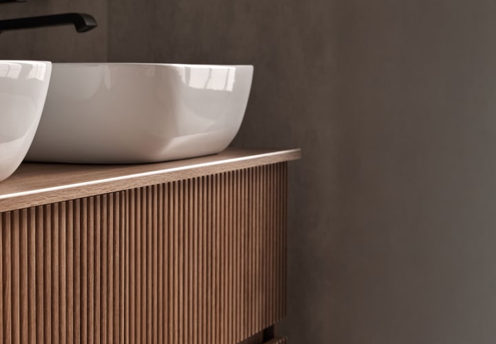 Conjunto mueble de baño con lavabo sobre encimera Sanchis Etna Detalle 8