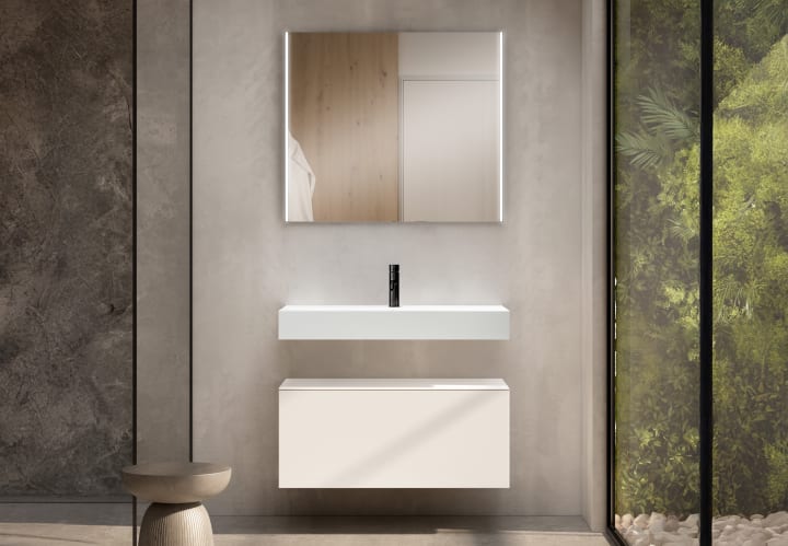 Conjunto mueble de baño Viso con lavabo de cerámica 12 cm de altura y cajonera Nomad Principal 1