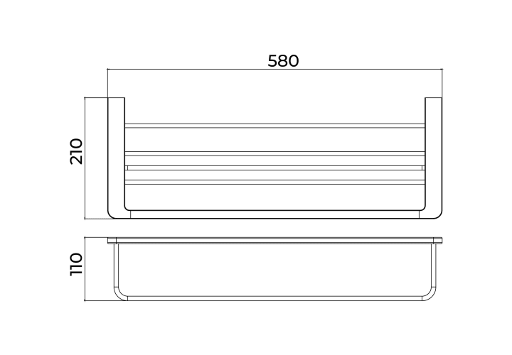 Toallero de baño tipo hotel Medimex Nova Croquis 8
