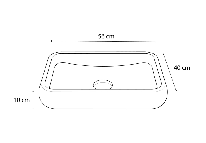 Lavabo de mármol natural Bruntec Rubí Croquis 3