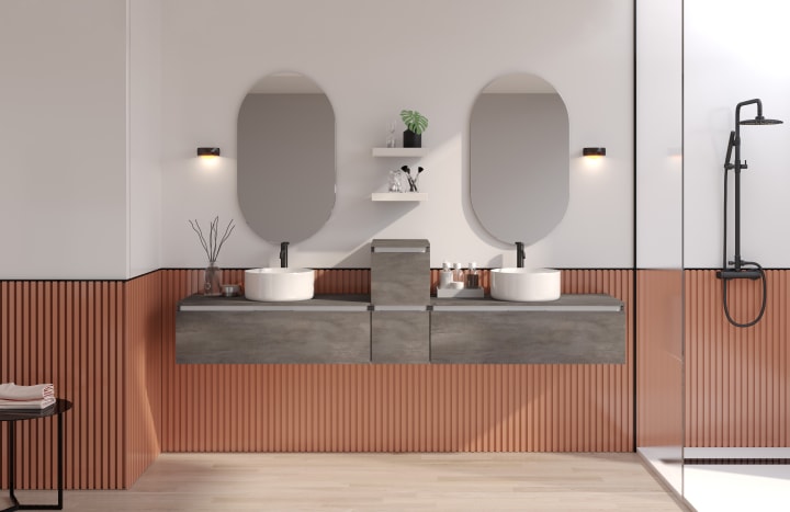 Mueble de baño con encimera de madera Campoaras Aqua Principal 1