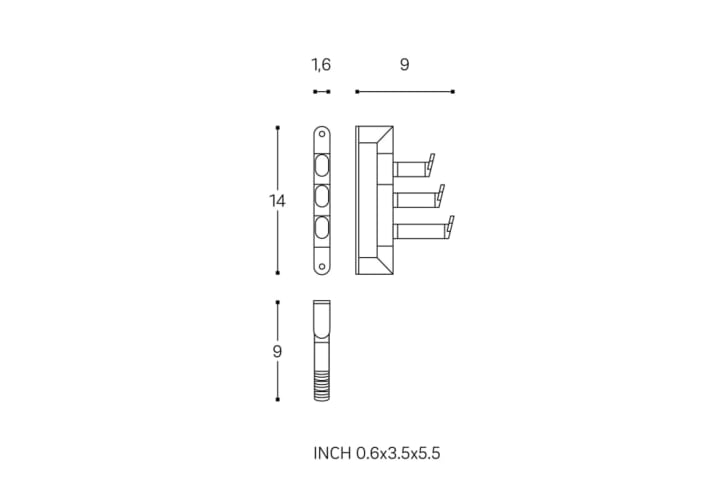 Percha de baño Cosmic Micra Croquis 2