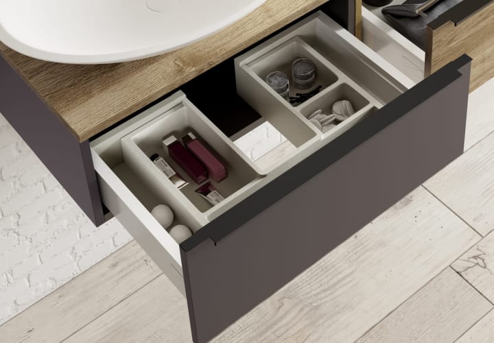 Mueble de baño con encimera de madera Coycama Landes Detalle 1
