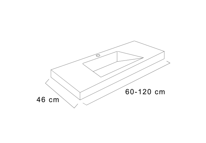 Lavabo de baño suspendido Torvisco Cut Plus F12 Croquis 4