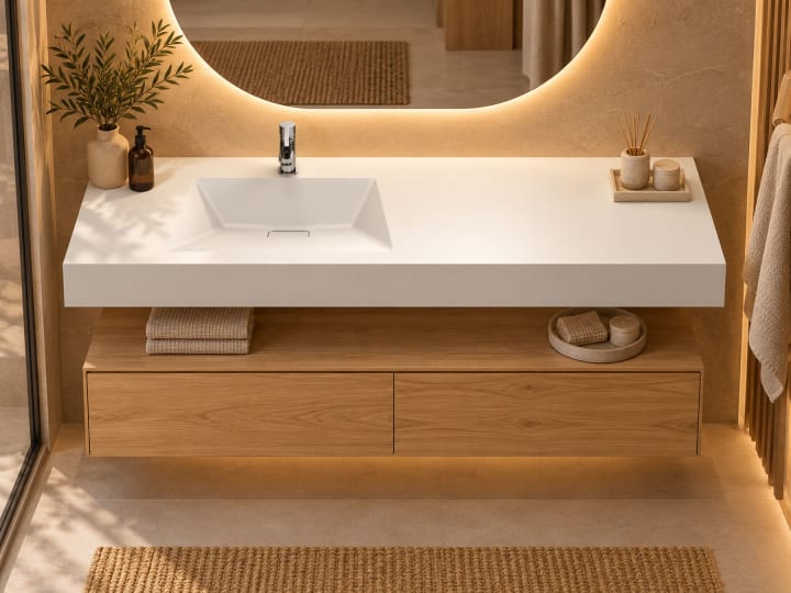 Lavabo de baño suspendido Torvisco Cut Plus F12 Ambiente 5