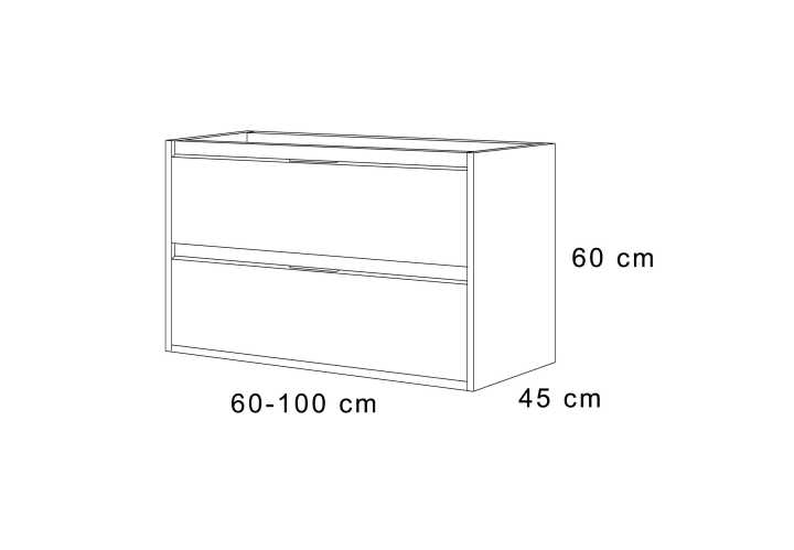 Mueble de baño con encimera Melamina Bruntec Artemisa Croquis 8