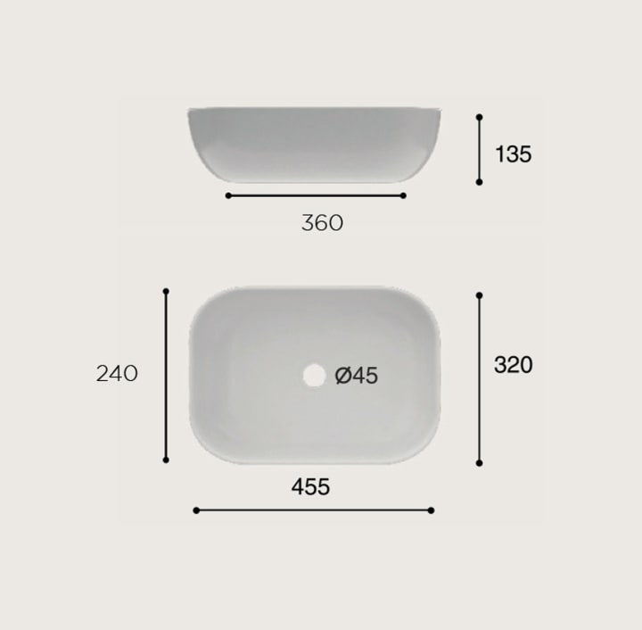 Lavabo sobre encimera Art and Bath Horus Croquis 4