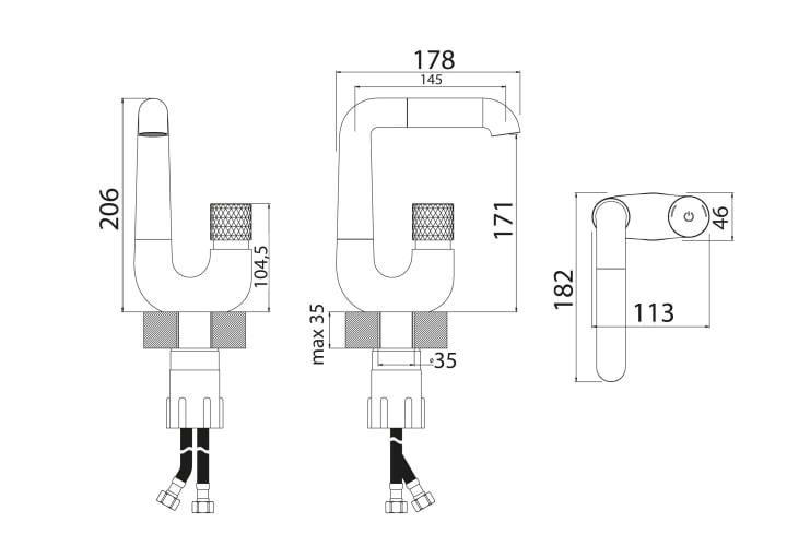 Grifo de lavabo Tiempo Silencio Croquis 3