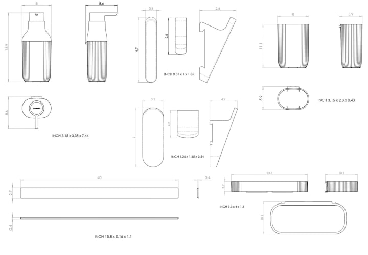 Set modular para cocina completo con guía a pared de Cosmic Alife Croquis 8