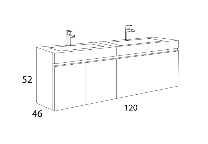 Conjunto mueble de baño Inve Río Croquis 3