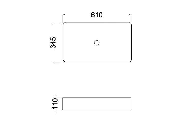 Lavabo sobre encimera Bruntec Tre Croquis 3