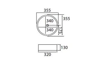 Lavabo sobre encimera Bruntec Gema Croquis 3