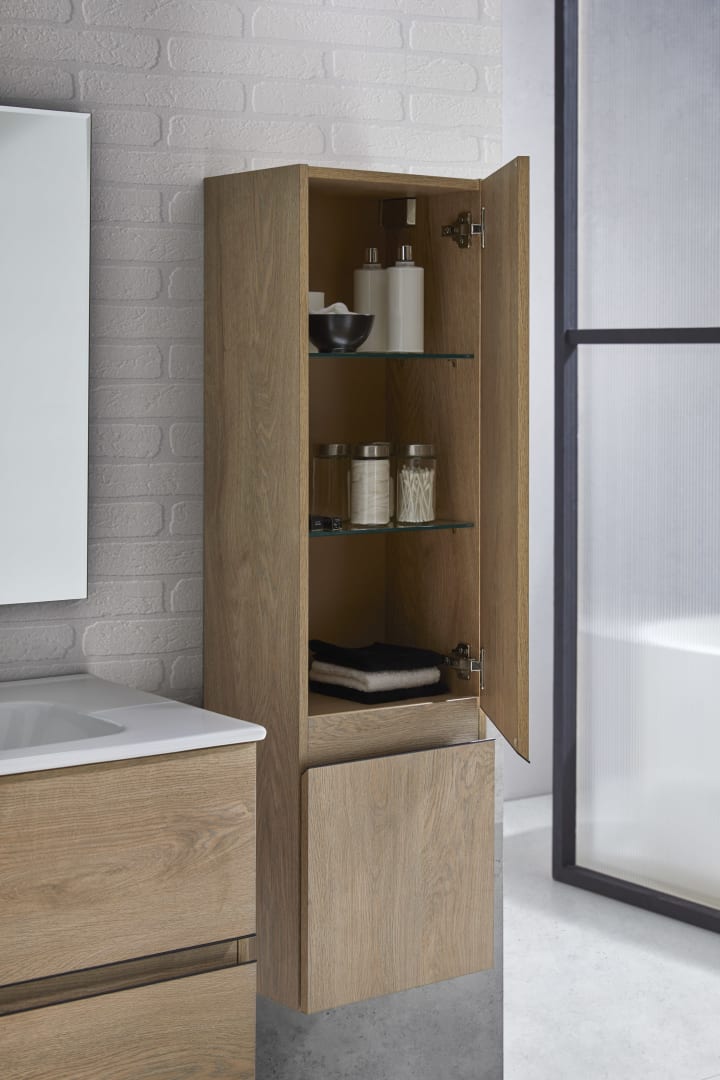 Conjunto mueble de baño con lavabo sobre encimera Sanchis Hana Detalle 4