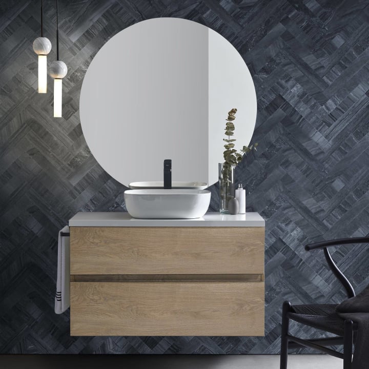 Conjunto mueble de baño con lavabo sobre encimera Sanchis Hana Ambiente 5