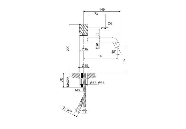 Grifo de lavabo Imex Bless Croquis 21