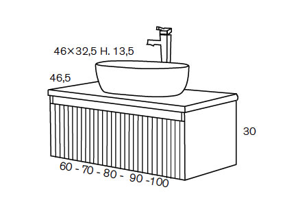 Conjunto mueble de baño Sanchis Etna Croquis 8