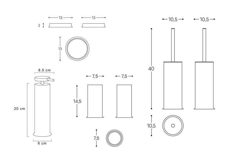 Conjunto de accesorios de baño Cosmic Geyser Croquis 7
