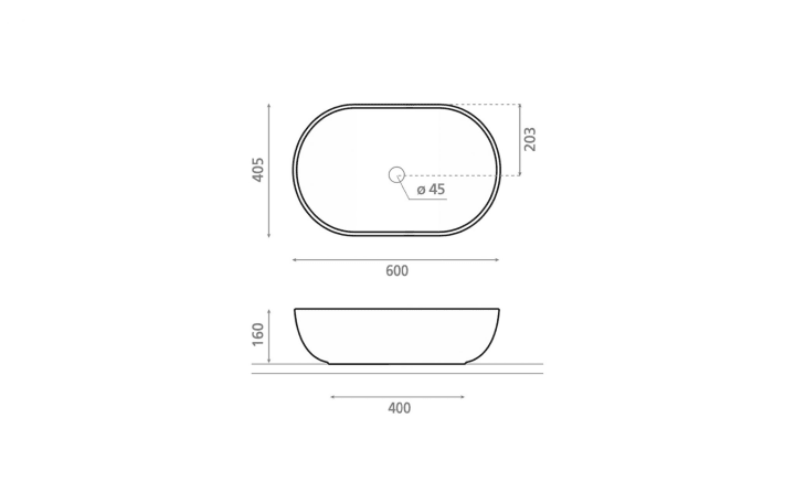 Lavabo sobre encimera Bathco Livorno Croquis 4