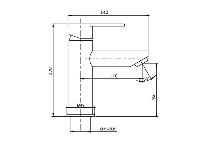 Grifo de lavabo GME Iony Croquis 2
