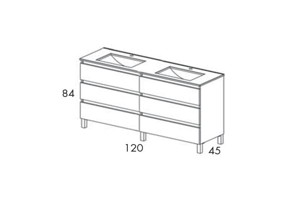 Conjunto mueble de baño Viso Box Croquis 12