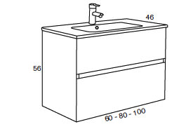 Conjunto mueble de baño Sanchis Kubik Croquis 5