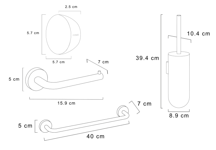 Conjunto de accesorios de baño Cosmic Geyser Croquis 5