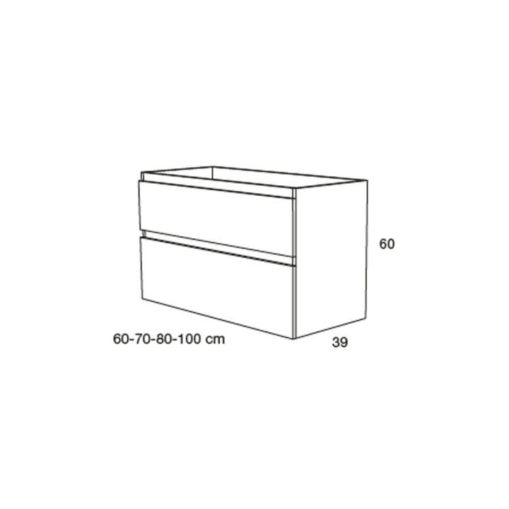 Mueble de baño de fondo reducido 39 cm Avila dos Carmen Croquis 10