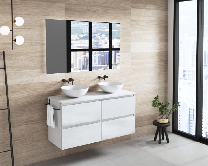 Mueble de baño con encimera de madera Bruntec Roma Principal 1