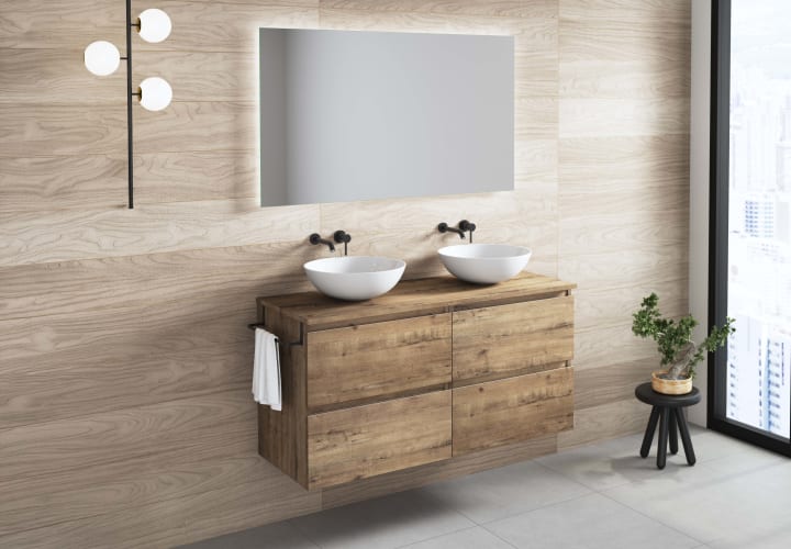 Mueble de baño con encimera de madera Bruntec Roma Principal 5