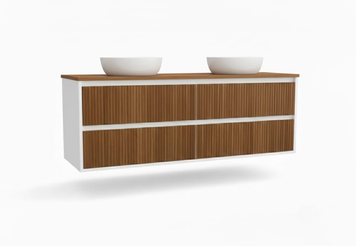 Mueble de baño madera maciza con encimera de madera Bruntec Alpes 18 Principal 3