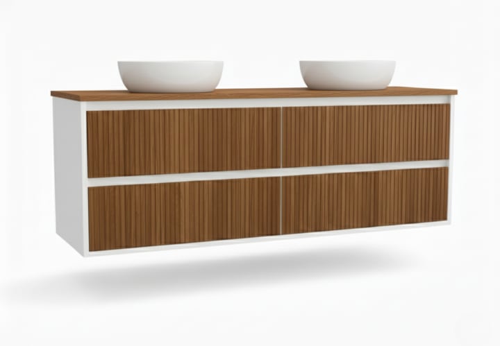 Mueble de baño madera maciza con encimera de madera Bruntec Alpes 18 Detalle 7