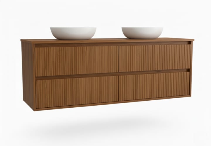 Mueble de baño madera maciza con encimera de madera Bruntec Alpes 18 Detalle 8