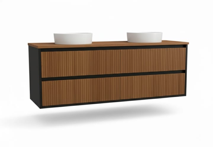 Mueble de baño madera maciza con encimera de madera Bruntec Alpes 18 Detalle 6