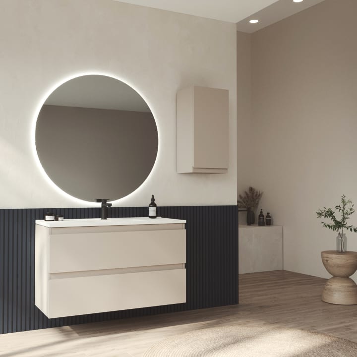 Mueble de baño MDF lacado fondo reducido 37.8 cm Bruntec Vilma Principal 1