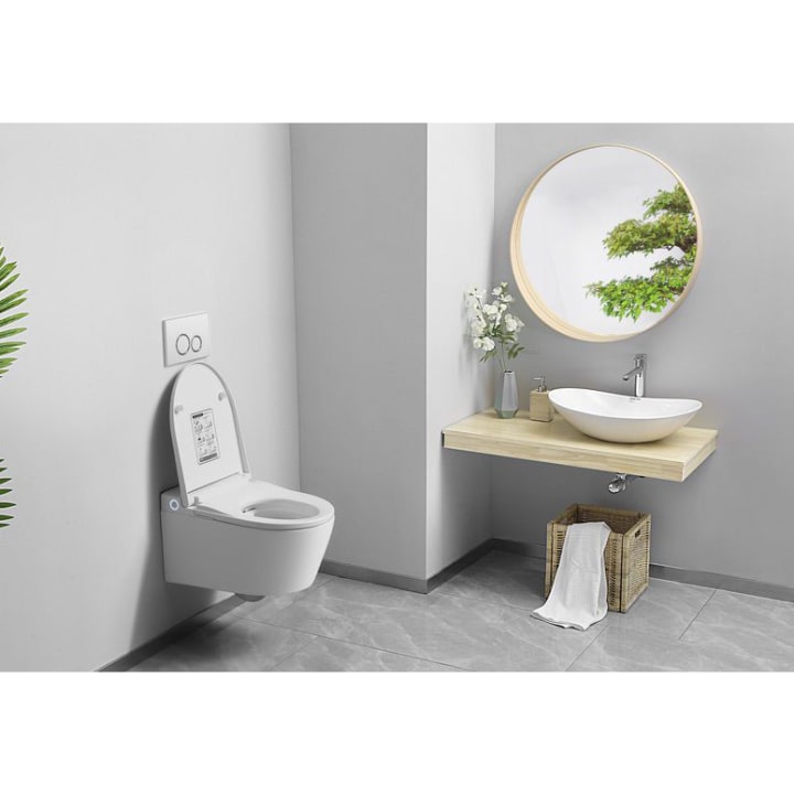 Pack Inodoro japonés inteligente suspendido + cisterna + placa accionamiento Nashi Eos Pro Ambiente 11