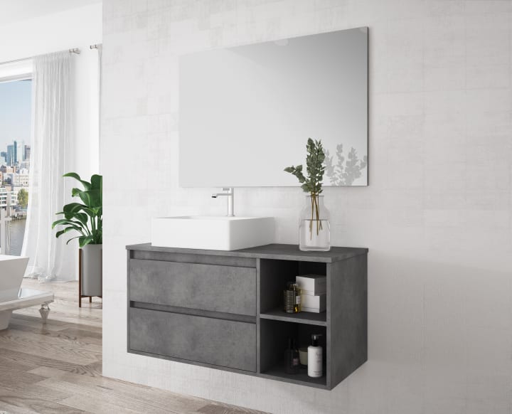 Mueble de baño con encimera de madera Bruntec Atlanta Principal 1