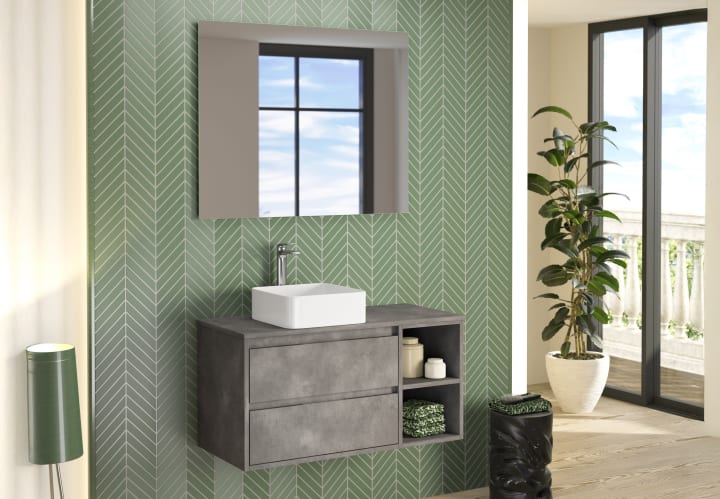 Mueble de baño con encimera de madera Bruntec Atlanta Ambiente 5